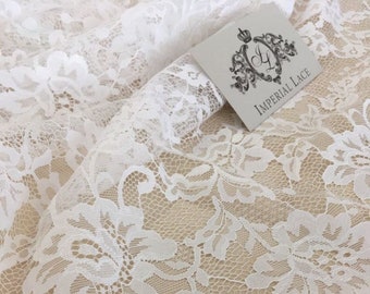 Off-white Spitze, Französische Spitze, Hochzeitsspitze, Brautspitze, Weiße Spitze, Boho Spitzenstoff, Chantilly-Spitze, Dessous-Spitze B00195