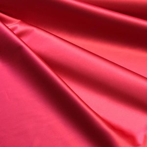 Red Satin fabric, Elastic fabric, Lingerie fabric, Bridal fabric, Red fabric, Evening dress fabric, Elastic satin fabric, Polyester LS6720