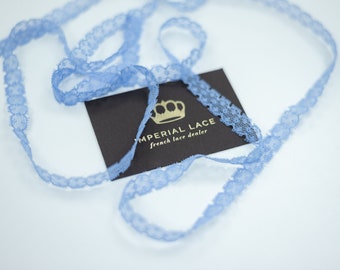 Blue lace Trim, Chantilly Lace trim, French Lace, Bridal lace, Wedding Lace, Scalloped lace, Lingerie lace, Garter lace MK00598