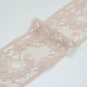 Beige lace Trim, Alencon Lace, French Lace trim, Bridal lace, Wedding Lace, Scalloped lace, Lace Fabric, Fabric by the yard MK00551