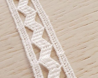 Ribete de encaje de algodón blanco roto, estilo francés Alencon, vestido de novia, velo, liga