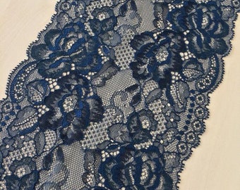 Blue Lace Trim, French Lace, Chantilly Lace, Bridal Gown lace, Wedding Lace, Blue Lace, Veil lace, Garter lace, Lingerie Lace  MK00154