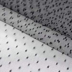 Black tulle fabric with dots, Lingerie net, Black net fabric, Mesh fabric, Dotted tulle, Hard tulle fabric, Fabric by the yard T00314 image 5