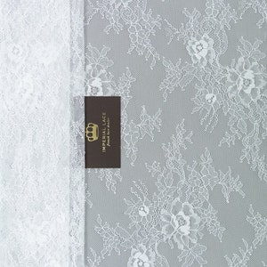 Off-White lace fabric, Lace fabric, Floral lace fabric, Chantilly lace fabric, Wedding lace fabric, Bridal lace, Soft Lingerie lace B000014