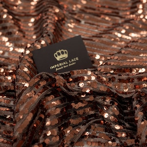 Bronze sequin fabric, 3D Sequin Fabric, Embroidered tulle, Mesh tulle fabric, Evening Dress fabric, Couture fabric, Sold Per meter T00351