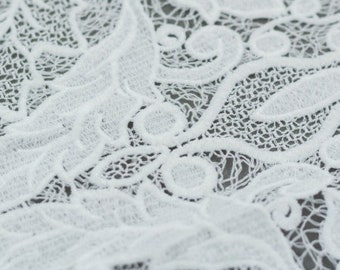 0,60m piece of the Off-White Macrame Lace Fabric, Alencon Lace, French Lace, Wedding Lace, Bridal Lace, White Lace, Lingerie Lace B00479