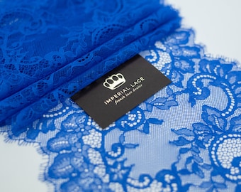 Blue lace trim, Chantilly lace, Floral lace, French Lace, Wedding Lace, Evening dress lace, Bridal lace, Lingerie Lace, by the yard MK00564