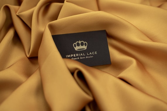 Mustard satin fabric, Polyester fabric , Thick fabric, High quality fabric, Satin fabric, Dress making, By the yard, Sewing fabric Z00718