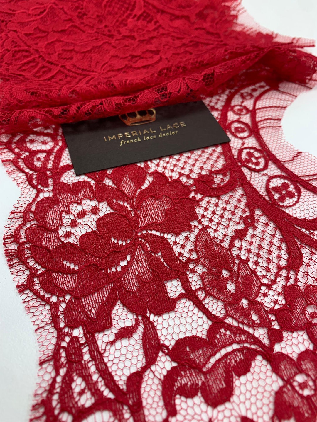 solstiss frenchlace ジレ 2 Red Lace Trim, French Solstiss Lace, Cotton Lace, Bridal Lace