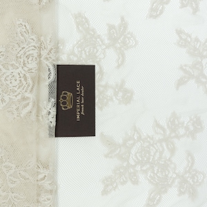 Soft pistachio tone lace fabric, Lace fabric, Chantilly lace fabric, scalloped lace fabric, bridal lace fabric, Fabric By the Yard K01156