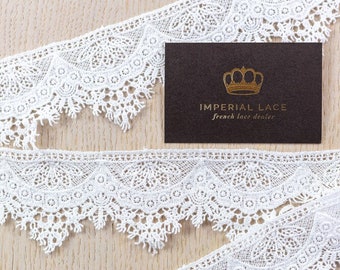 Off-white Lace Trim, Cotton lace trim, French Lace, Macrame Bridal Gown Lace, Wedding Lace, Vintage Lace, Boho Lace trim MB00380