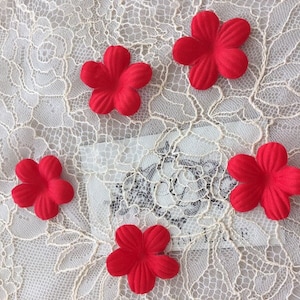 5pcs Red bridal fabric flowers, Bridal fabric, Flowers, Hair pins, Hair accessories, Bridal accessories, Wedding accessories P0007