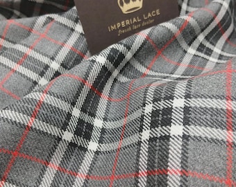 Italian Multicolor wool fabric, 100% Tartans Virgin Lana wool for Coats, Overcoat, Jackets, Suits, Skirts Z00866