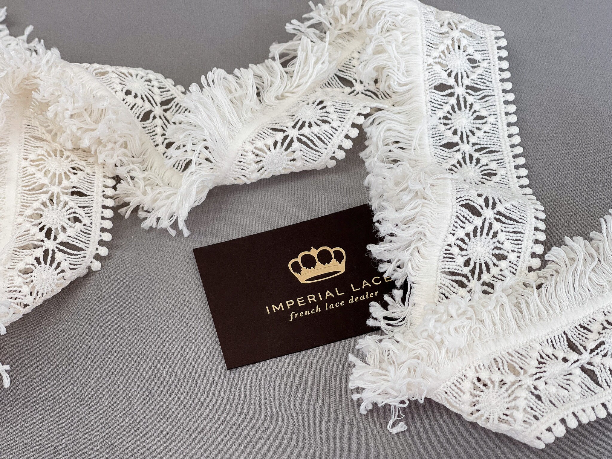 Cotton Tassel Trim, Ivory Lace Trim, Crochet Lace, French Lace