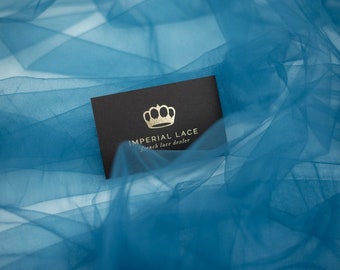 Sea Blue tulle fabric, Lingerie blue net, Blue net fabric, Lingerie net fabric, Tulle fabric, Blue tulle fabric, Blue tulle T00334