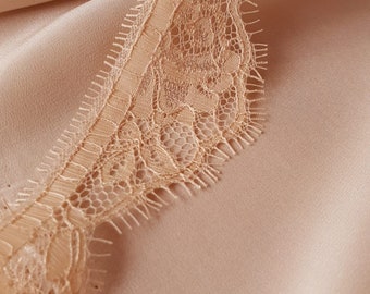 Beige Spanish Lace Trim, 4cm Wide, Lingerie Lace
