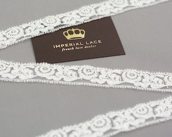 Ivory Lace Trim French Lace Alencon Lace Bridal Gown lace Wedding Lace White Lace Veil lace Garter lace Lingerie Lace MB00405