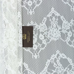 Ivory lace fabric, Vintage lace, Unique lace,  Alencon lace, Veil lace fabric, Bridal lace fabric, lACE By the Yard B00425