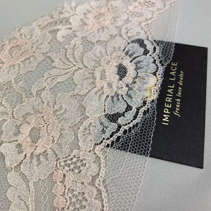 Pizzo francese color pesca, pizzo di cotone, pizzo da sposa, pizzo Chantilly, pizzo per lingerie, pizzo floreale, pizzo per lingerie, tagliato su misura MK00641
