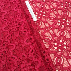 50cm Stück vom Rosa Spitzenstoff, Französische Spitze, Guipure Spitze, Brautspitze, Brautkleidspitze, Alencon Spitze, Spitzenstoff K00196