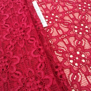 50cm piece of the Pink Lace Fabric, French Lace, Guipure  Lace, Bridal Lace, Bridal Gown Lace, Alencon Lace, Spitzenstoff K00196