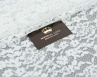 Off white lace fabric, Embroidered lace, French Lace, Wedding Dress Lace, Bridal lace, White Lace, Lingerie Lace, Alencon Lace B00491