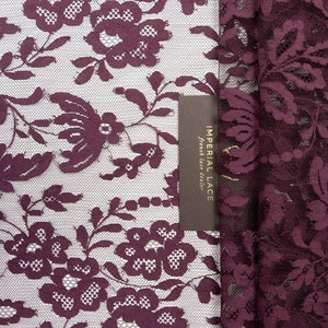 Wine red lace fabric, Embroidered lace, French Lace, Wedding Lace, Bridal lace, Red Lace, Veil lace, Lingerie Lace, Chantilly Lace K01069