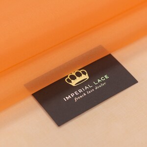Orange color silk organza, silk organza, carrot pure silk organza, silk organza, silk fabric, Natural silk fabric, fabric by the yard Z00476