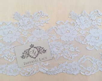 Gray Lace Trim, French Lace, Chantilly Lace, Bridal Gown lace, Wedding Lace, Veil lace Garter lace Lingerie Lace MK00300