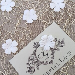 5PC White bridal fabric flowers, bridal fabric, flowers, hair pins, hair accessories, bridal accessories, wedding accessories P0030