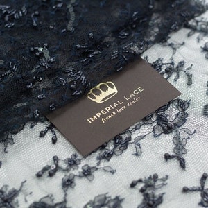 Beaded Blue lace trimming, Chantilly Lace, Bridal lace trimming, French Lace, Wedding Lace, Lace, by the yard MK00528