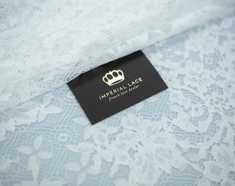 Tissu dentelle ivoire clair, dentelle florale française, dentelle d'Alençon, dentelle pour robe de mariée, dentelle festonnée, tissu de dentelle de mariée, tissu par mètre B00521