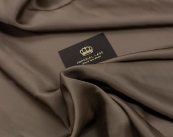 Brown satin fabric, Viscose fabric, Dress fabric, Evening dress fabric, Designer fabric, Premium fabric, Satin fabric, By the yard Z00813