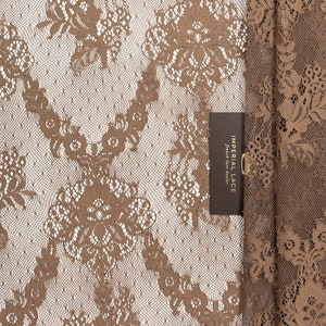Brown lace fabric, Embroidered lace, Floral Lace, Wedding Dress Lace, Bridal Gown lace, Brown Lace, Lingerie Lace, Chantilly lace K01080