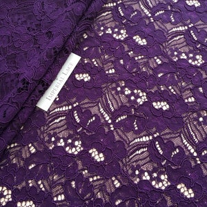 Violet Lace fabric, Lace fabric, Alencon Lace, Bridal Gown lace, Wedding Lace, Purple Lace, Veil lace, Garter lace, Lingerie Lace K00525