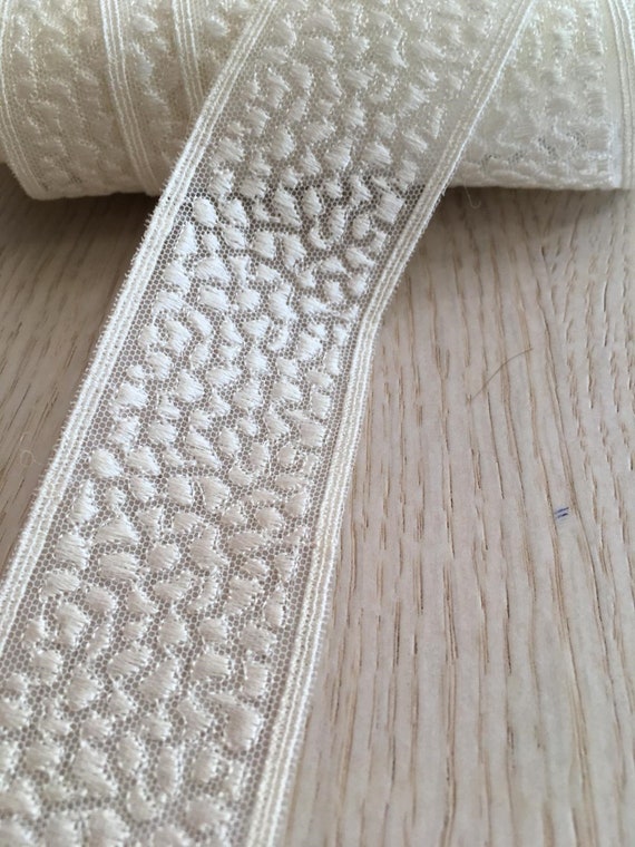 Ivory Lace Trim, French Lace, Alencon Lace, Bridal Gown lace, Wedding Lace, White Lace, Veil lace, Garter lace, Lingerie Lace MB00220