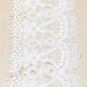 100% Cotton Ivory Macrame lace trim, Ivory lace, Vintage lace, Bridal lace, Wedding dress lace, Natural lace MB00368