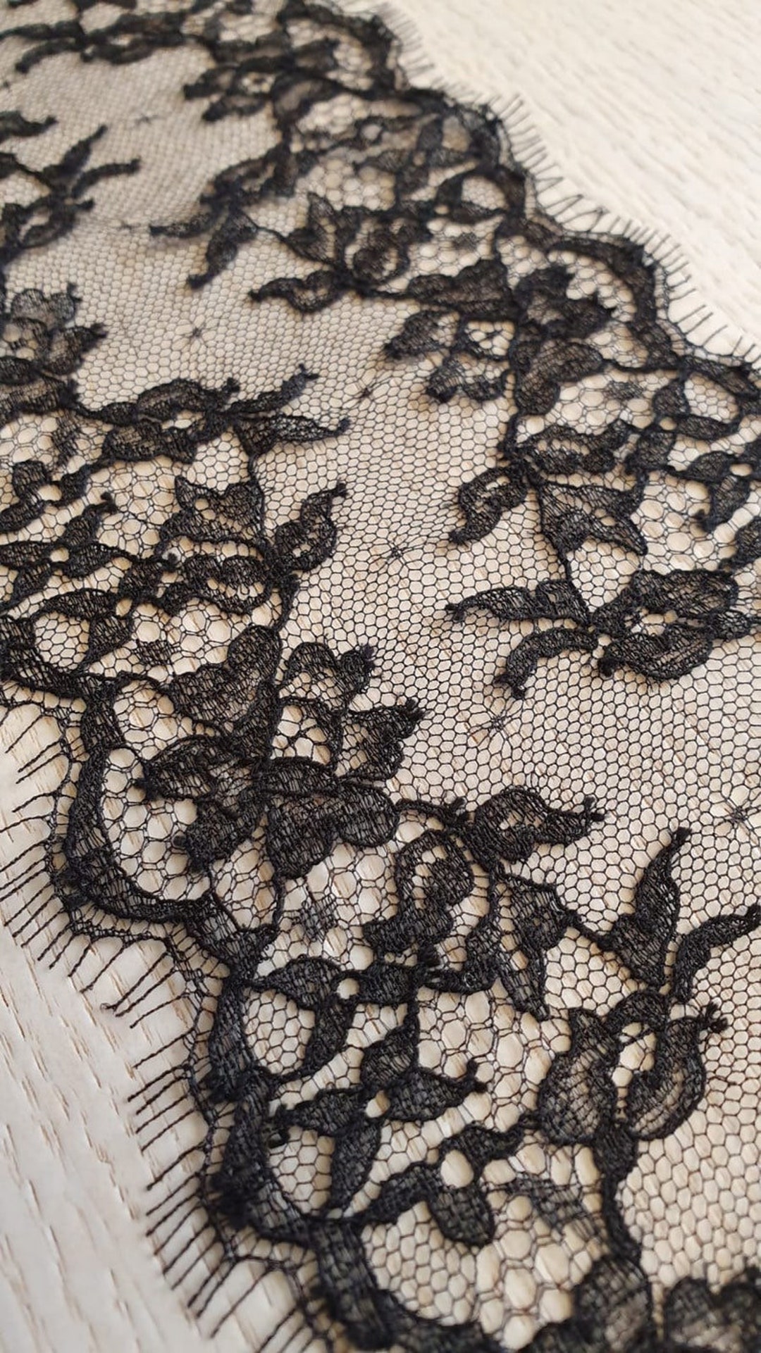 Black Lace Trim, Chantilly Lace, French Lace, Bridal Gown Lace, Wedding ...
