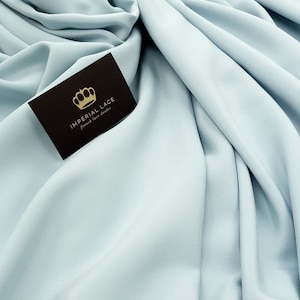 Light Blue Crepe fabric, Silk fabric, Dress fabric, Blue fabric, Evening dress fabric, Fabric by the yard, Bridal fabric Z00698