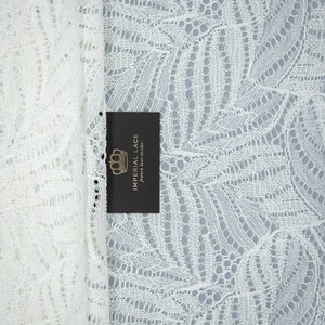 Ivory Lace Fabric, Embroidered Lace, French Lace, Wedding Lace, Bridal Lace, White Lace, Veil Lace, Lingerie Lace, Alencon Lace B00519