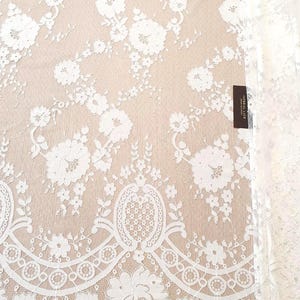Ivory Lace Fabric, French lace, Chantilly lace, Wedding lace, Bridal lace, Evening dress lace, Lingerie lace, fabric by the yard  B000076