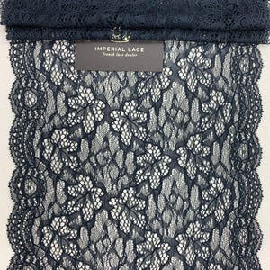 Adorno de encaje negro, encaje francés, adorno de encaje Chantilly, encaje elástico, vestido de novia, encaje de boda, encaje negro, encaje floral, encaje para lencería MM00083