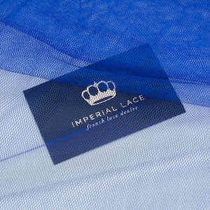 Blue 100% silk tulle fabric, silk tulle fabric, pure silk, Italian silk net, silk veil fabric, Tulle fabric, Soft silk tulle T00305
