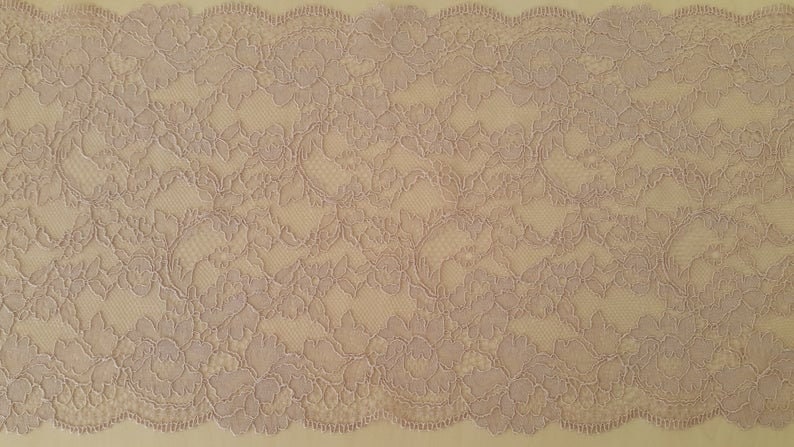 Light lilac lace Trim French Lace Chantilly Lace Bridal Gown lace Wedding Lace Purple Lace Garter lace Lingerie Lace Lace fabric MK00062 image 3