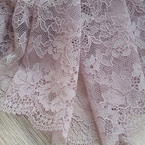 Light lilac lace Trim French Lace Chantilly Lace Bridal Gown lace Wedding Lace Purple Lace Garter lace Lingerie Lace Lace fabric MK00062 image 1