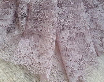 Light lilac lace Trim French Lace Chantilly Lace Bridal Gown lace Wedding Lace Purple Lace Garter lace Lingerie Lace Lace fabric MK00062