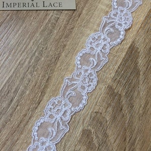 White Lace trim, Chantilly Lace Trim, Wedding lace trim, lace fabric, bridal lace fabric, lace trim, white lace trim, French trim, MB00067