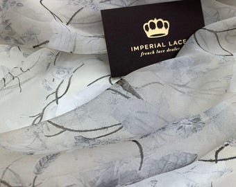 Floral Silk chiffon fabric, Italian Silk, Bridal Silk fabric, Wedding dress silk, Multicolor fabric, Luxury silk fabric Z00958