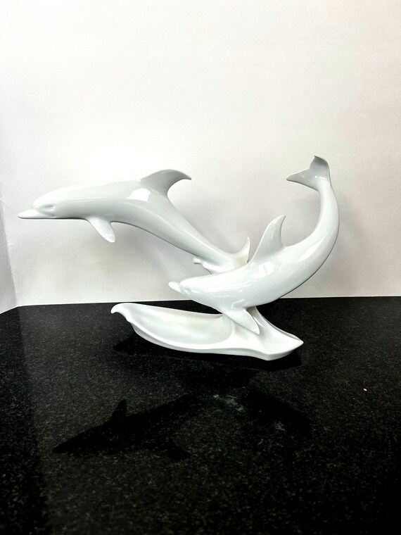ALKA-KUNST Bavaria Káiser Collectible Porcelain Figurine “dolphins