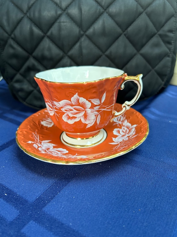 Aynsley Bone China England - Vintage Square Tea Cup and Saucer